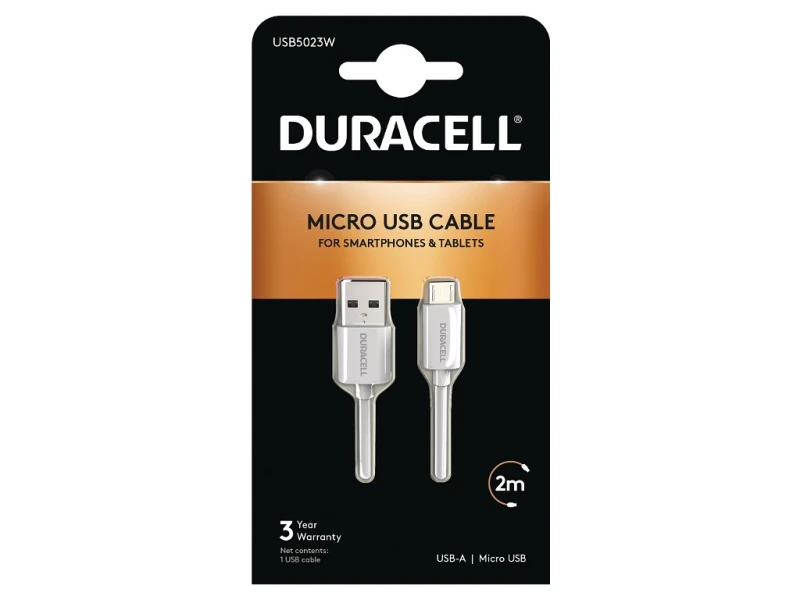 Image of Duracell Sync/Charge Cable 2 Metre White