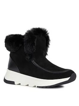 Image of Geox Falena Faux Fur Boots - Black, Size 5, Women