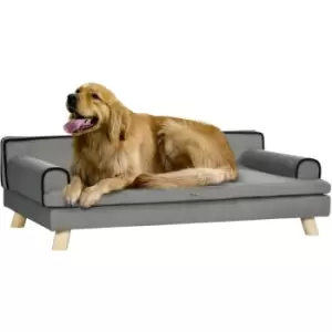 Image of Dog Sofa w/ Legs, Water-Resistant Fabric for Large, Medium Dogs - Grey - Grey - Pawhut
