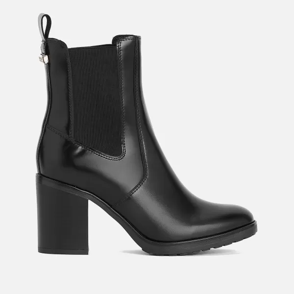 Image of Barbour International Womens Cosmos Leather Heeled Chelsea Boots - Black - UK 6