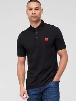Image of HUGO Dereso232 Slim Fit Polo Shirt, Black, Size L, Men