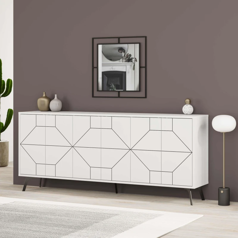 Image of DECORTIE Decortie - Dune Console Sideboard Display Unit 183 White - White M.K.23444.2