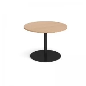 Image of Eternal circular boardroom table 1000mm - Black base and beech top