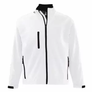 Image of SOLS Mens Relax Soft Shell Jacket (Breathable, Windproof And Water Resistant) (S) (White)