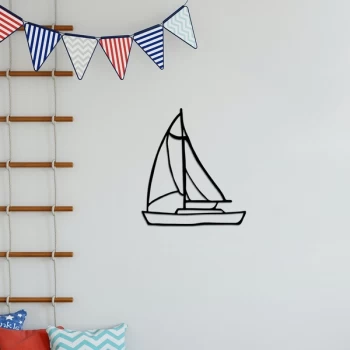 Image of Sailboat - Black Decorative Metal Wall Accessory
