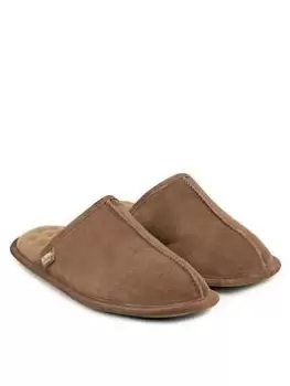 Image of TOTES Isotoner Suede Mule - Tan, Size 9, Men