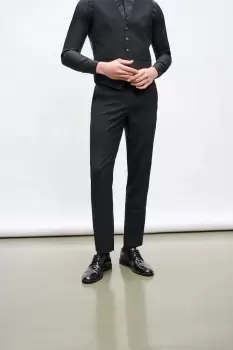 Image of Mens Slim Fit Black Essential Suit Trouser - 36R