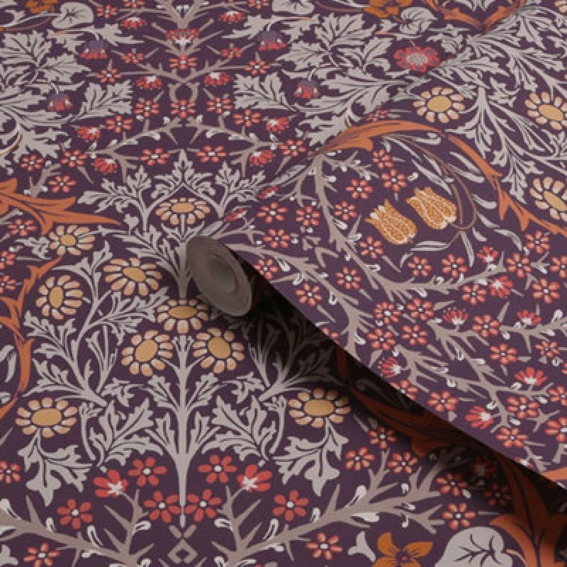 Image of William Morris Gallery Collection Plum Blackthorn Smooth Wallpaper