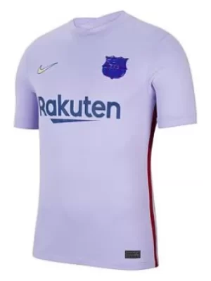 Image of Nike Mens Barcelona 21/22 Away Short Sleeved Stadium Jersey, Purple Size XL Men