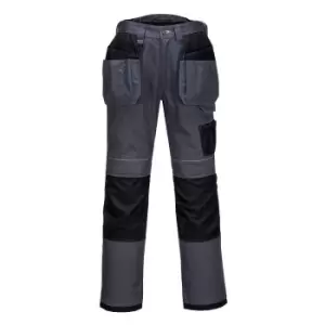 Image of Portwest Mens PW3 Work Holster Trousers (32R) (Zoom Grey/Black)
