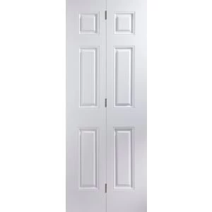 Image of 6 Panel Primed Smooth Glazed Internal Bi Fold Door H1950mm W595mm