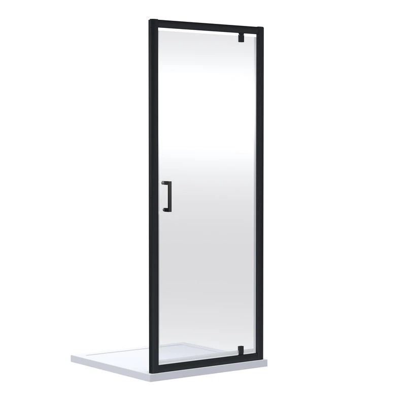 Image of nuie Rene 1900 x 900mm Pivot Shower Door - Black SMPD90BP-E6