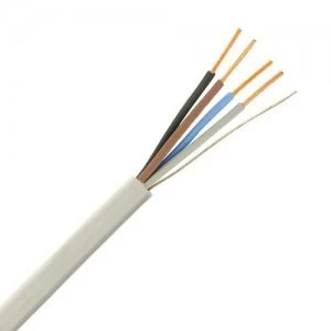 Image of Zexum White 1.5mm 16A 4 Core and Earth Brown Black Grey Blue Fire Resistant Rated BASEC Approved Power Cable - 5 Meter