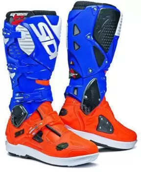Image of Sidi Crossfire 3 SRS Limited Edition Motocross Boots Blue Orange