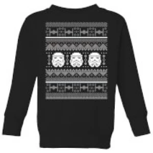 Image of Star Wars Stormtrooper Knit Kids Christmas Sweatshirt - Black - 11-12 Years