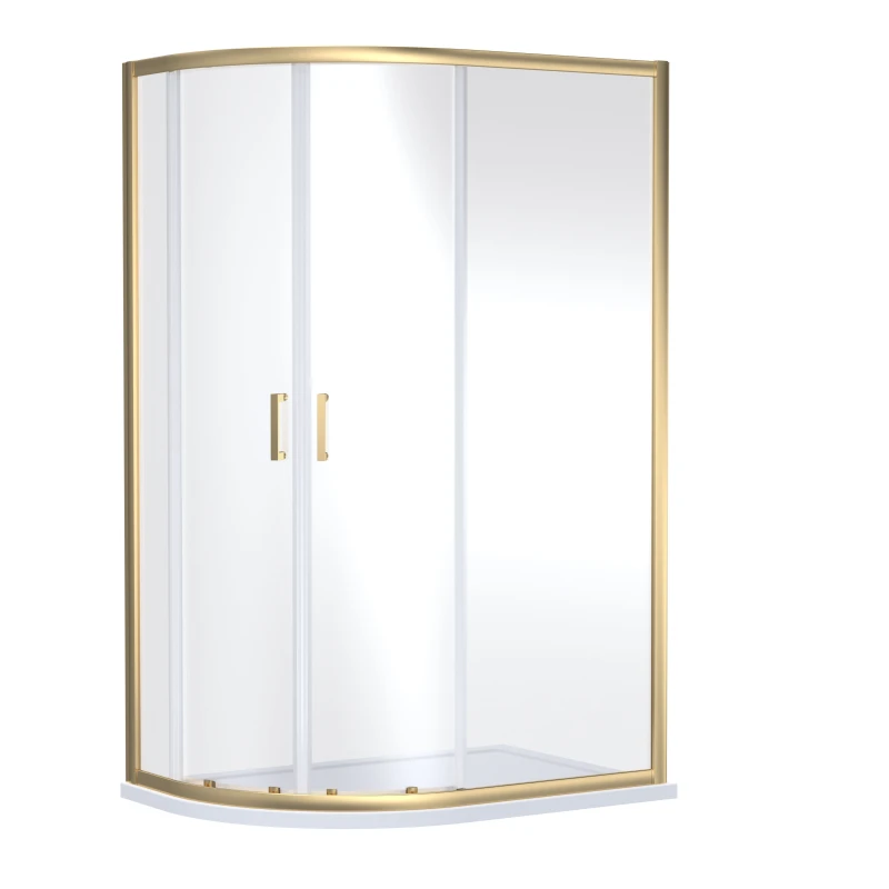Image of Balterley Offset Quadrant Shower Enclosure 1900 x 1200 x 800mm Brushed Brass in Metallics Metallics Unisex