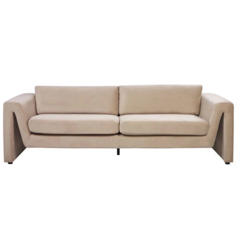 Image of Beliani Sofa 3 Seater Maunu Velvet Sand Beige