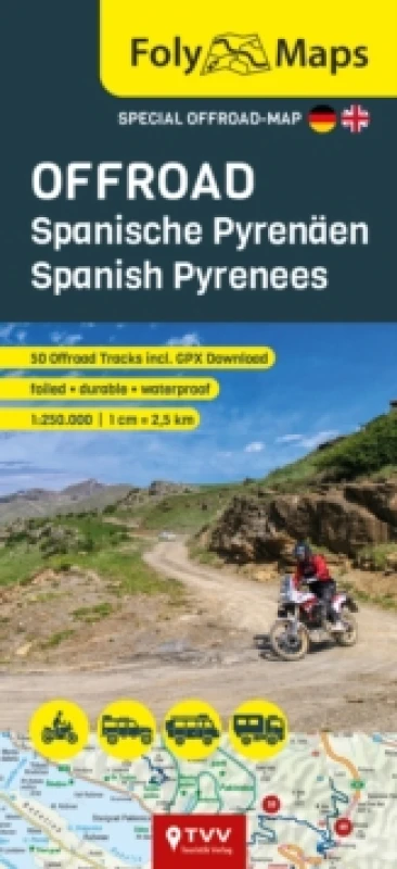 Image of FolyMaps OFFROAD Spanish Pyrenees 1:250,000 : Special map with over 60 off-road tracks Sheet map, folded