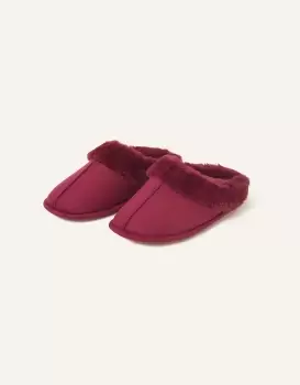 Image of Accessorize Womens Faux Fur Mule Slippers Red, Size: S