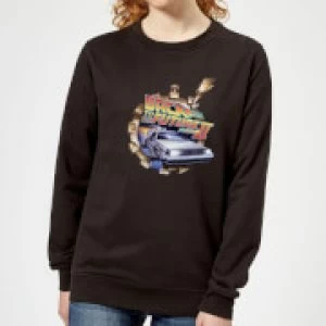 Image of Back To The Future Clockwork Womens Sweatshirt - Black - M