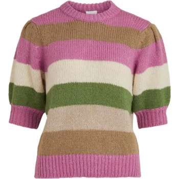 Image of Vila Olivia Stripe Jumper - Mulberry