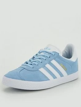 Image of adidas Originals Gazelle Junior Trainers - Light Blue, Size 5