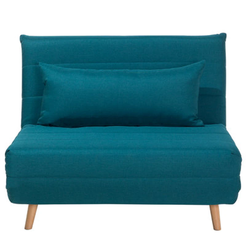 Image of Beliani Single Sofa Bed Setten Fabric Sea Blue