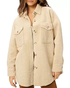 Image of Good American Sherpa Shirt Jacket