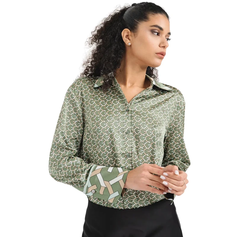 Image of Guess Womens long sleeve shirt Guess Alexandra Vert Female XS