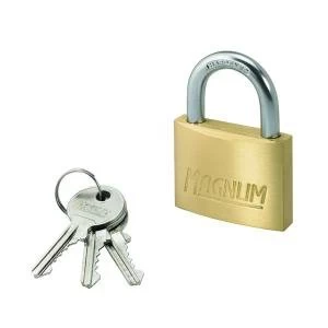 Image of Master Lock Magnum Padlock 50mm Solid Brass with Keys 40044