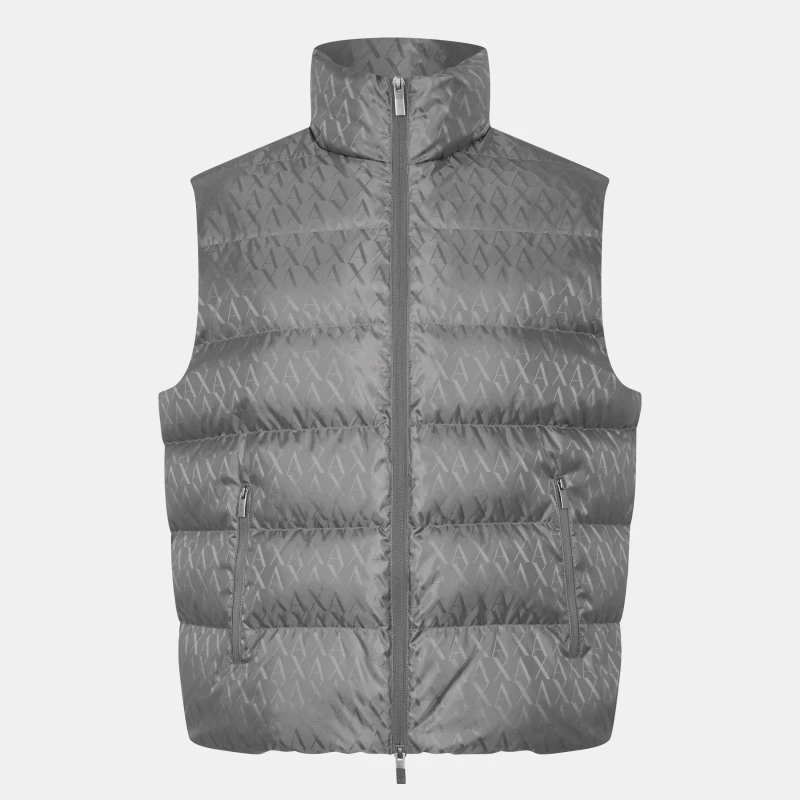 Image of Armani Exchange Mens Down Quilted Sleeveless Gilet Gull U8092 male S