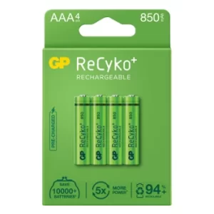 Image of GP GPRHCH83E014 GP ReCyko 850 AAA card of 4