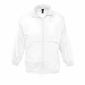 Image of SOLS Unisex Surf Windbreaker Lightweight Jacket (M) (White)