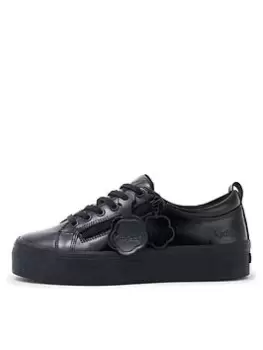 Image of Kickers Youth Tovni Stack Fleur, Black, Size 6 Older