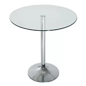 Image of Homcom Round Table Bar with Black Tempered Glass Top