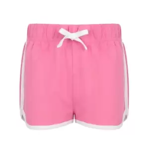 Image of Skinni Minni Childrens/Kids Retro Shorts (9-10 Years) (Bright Pink/White)