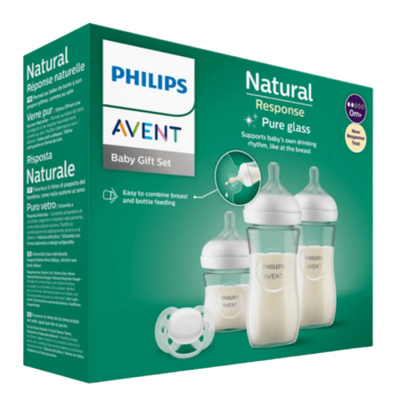 Image of Philips Avent Natural Response Pure Glass 0+ Months Baby Gift Set AVT-SET03