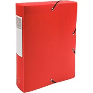 Image of Exacompta Filing Box 59885E A4 Red Polypropylene 25 x 33cm Pack of 8