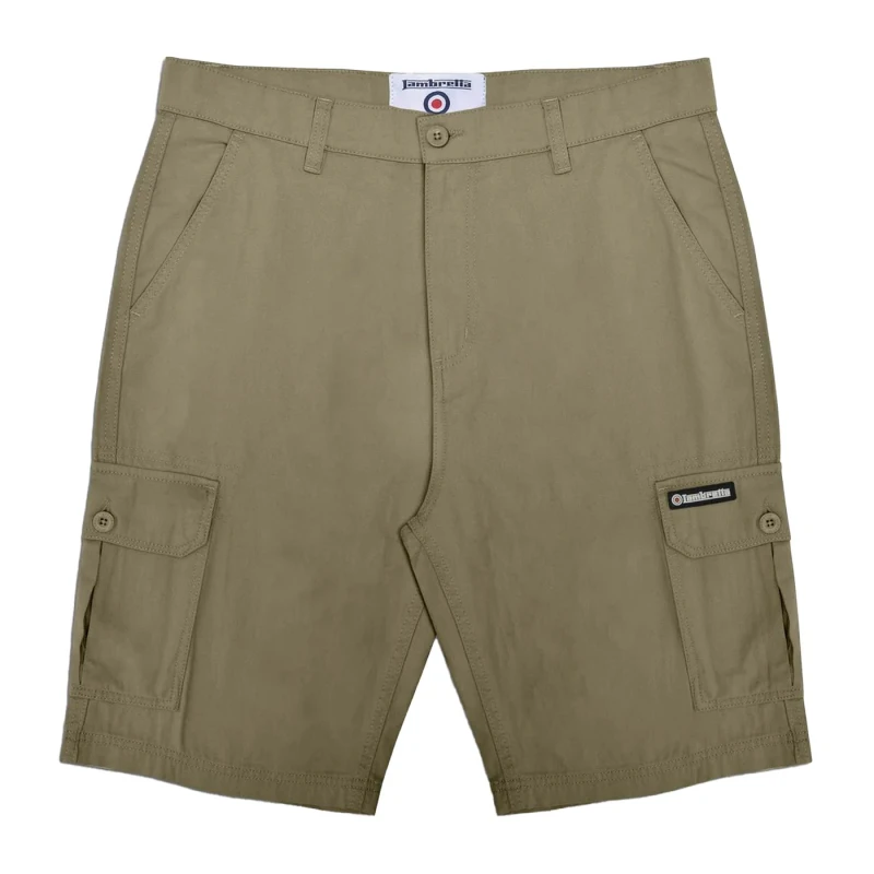 Image of Lambretta Lambretta Men SS25 Cargo Shorts in Green Size: 34R Green 34R Male 5063703812917
