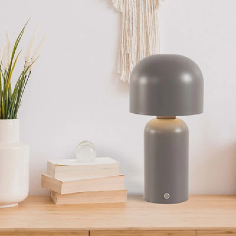 Image of Searchlight Mushroom Wireless Rechargeable LED Lamp Grey - Searchlight Grey MN60101