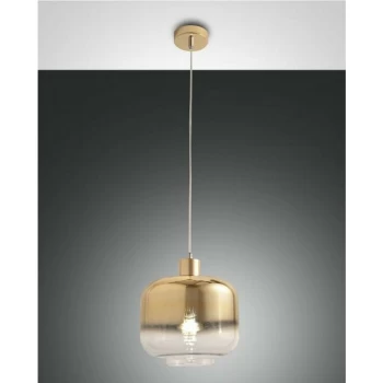 Image of Fabas Luce Lighting - Fabas Luce Cathy Dome Pendant Ceiling Lights Shaded Gold Glass, E27