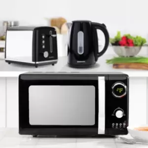 Image of Daewoo Kensington SDA1684GE 1.7L 3KW Jug Kettle, Kensington SDA1583GE 2 Slice Toaster, and Kensington SDA1655GE 20L 800W Digital Microwave Bundle - Bl