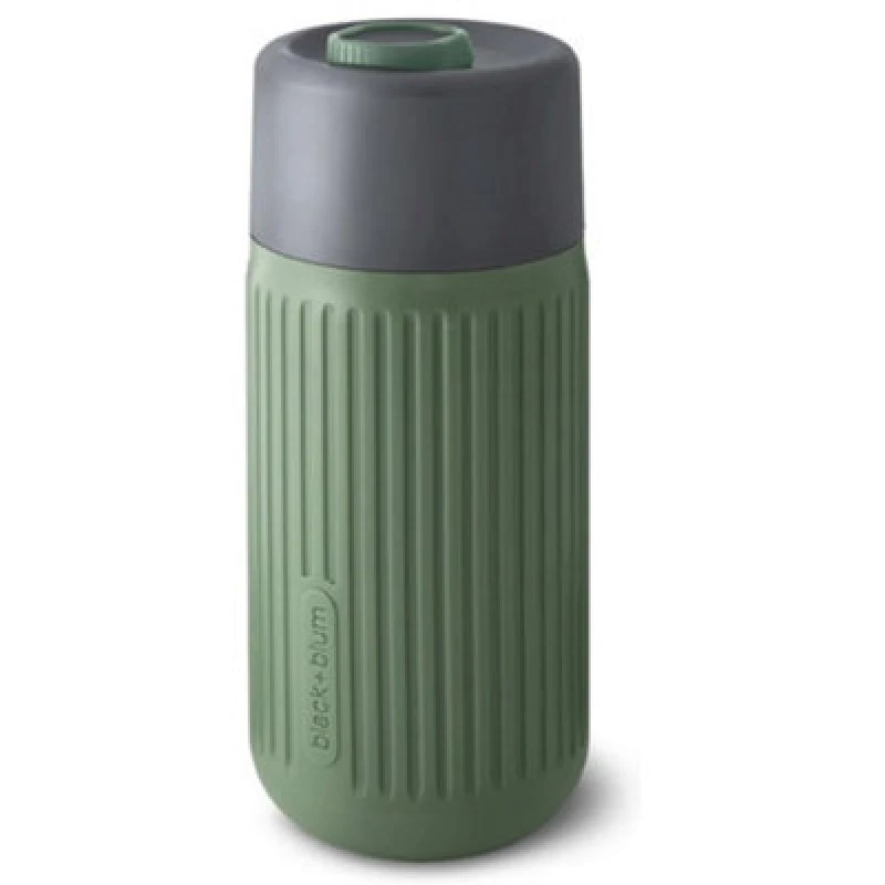 Image of Black + Blum Glass Travel Cup Green Dark Green unisex