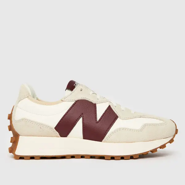 Image of New Balance 327 trainers in white & burgundy White/Burgundy UK 7.5 (EU 41)