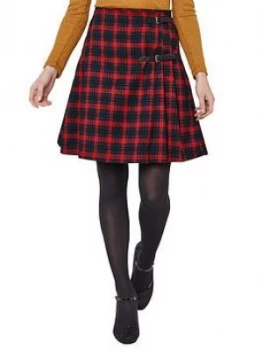 Image of Joe Browns Funky Punk Check Skirt - Red Black, Size 18, Women