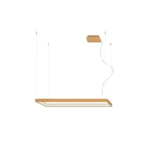 Image of Tuula Integrated LED Rectangle Pendant Ceiling Light, Gold, 4000K, 5757lm