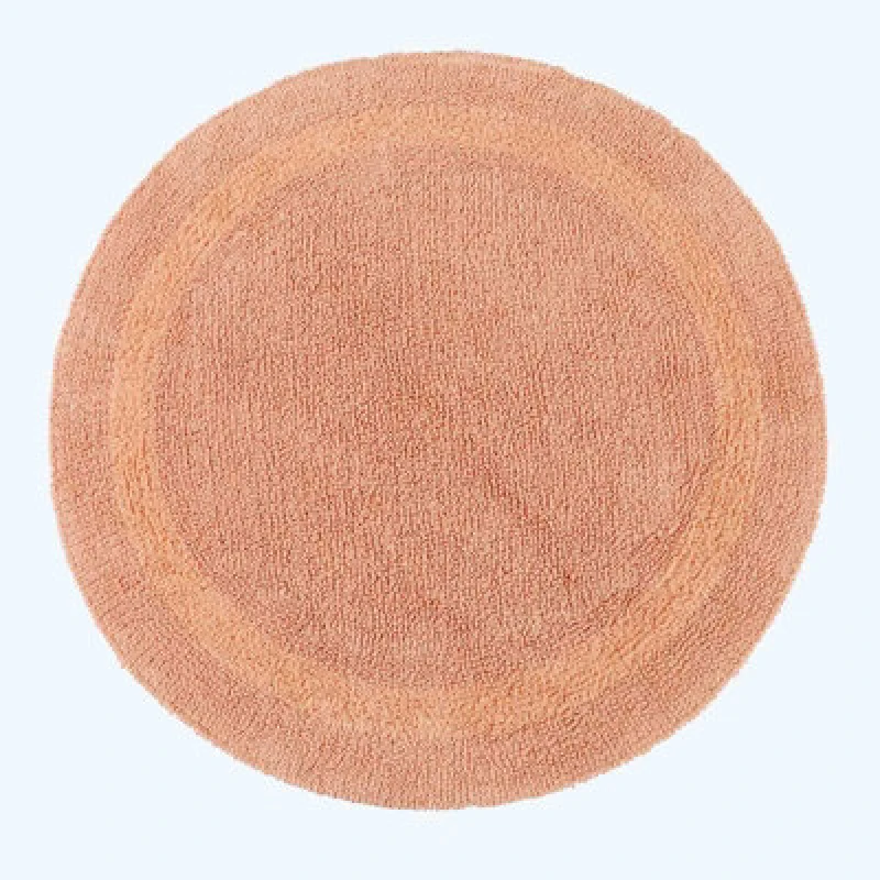 Image of Homescapes Luxury Reversible Round Bath Mat - Peach