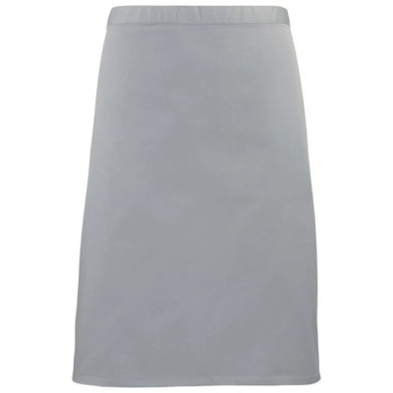 Image of Premier Premier Colours Mid Length Apron in Silver Silver One Size Unisex 5063470681310