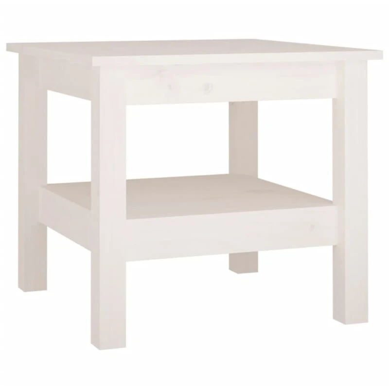 Image of Vidaxl Coffee Table White 45X45X40 Cm Solid Wood Pine, White 814265