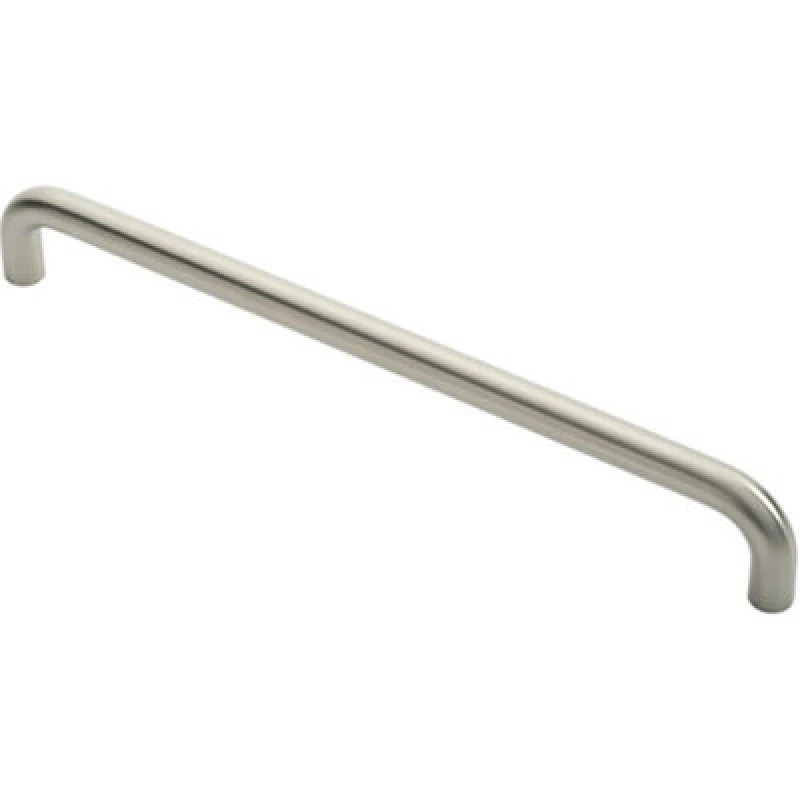 Image of Loops Round D Bar Pull Handle 22mm Dia 450mm Fixing Centres Satin Stainless Steel Metallics unisex